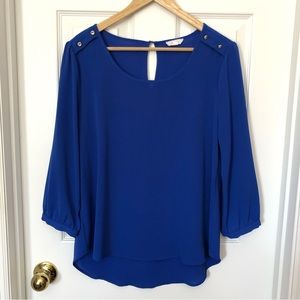 Mine Royal Blue Blouse Sz L